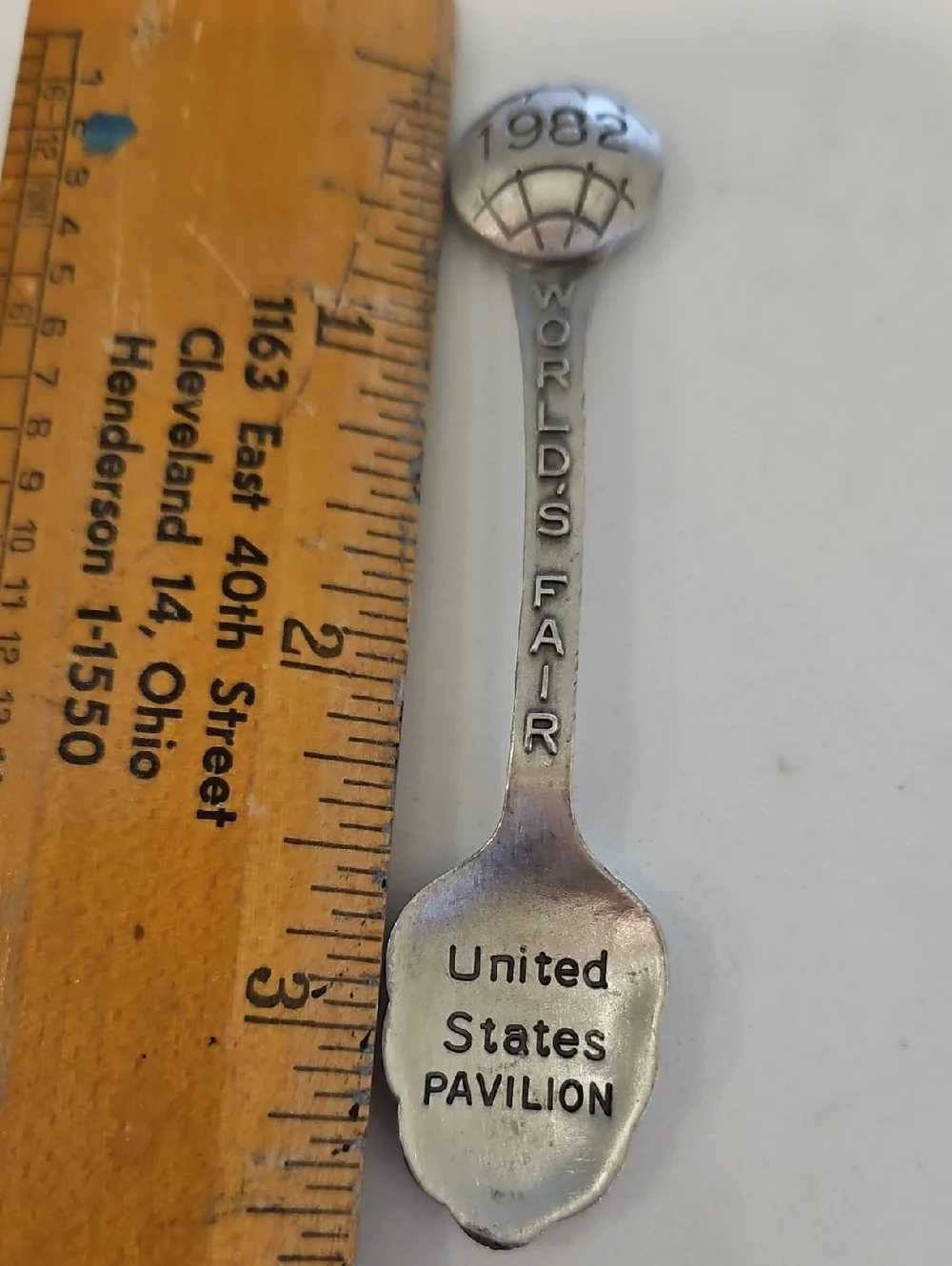 United States World Fair 1982 Commemerative Souvenier Spoon By Fort Silver Tone